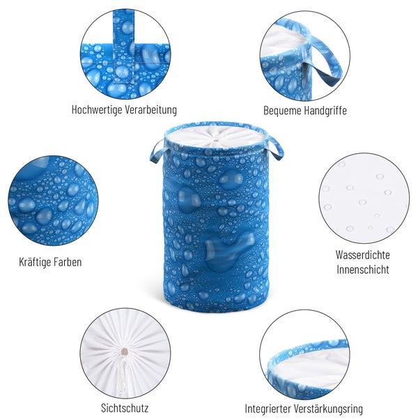 Wäschekorb Tautropfen Blau
