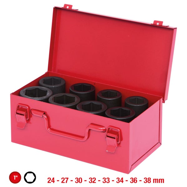 KS TOOLS 1 Sechskant-Kraft-Stecknuss-Satz lang 8tlg. - 515.0308
