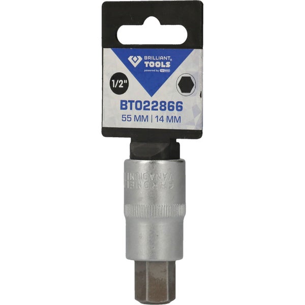 BRILLIANT TOOLS 1/2 Innensechskant Bit-Stecknuss 55 mm lang 14 mm - BT022866