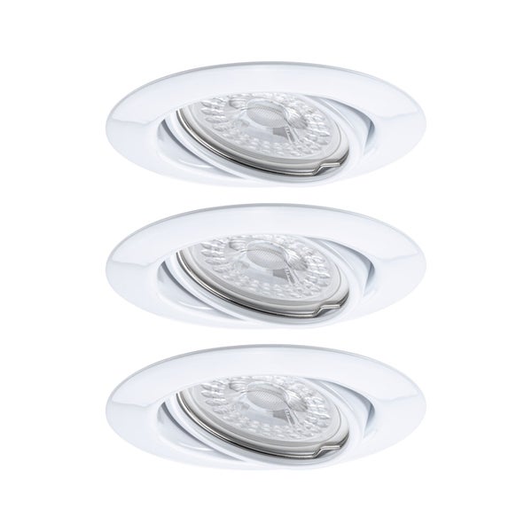 LED Einbauleuchte 3-Step-Dim Base Basisset schwenkbar rund 90mm 20° GU10 3x5W 3x350lm 230V dimmbar 3000K Weiß