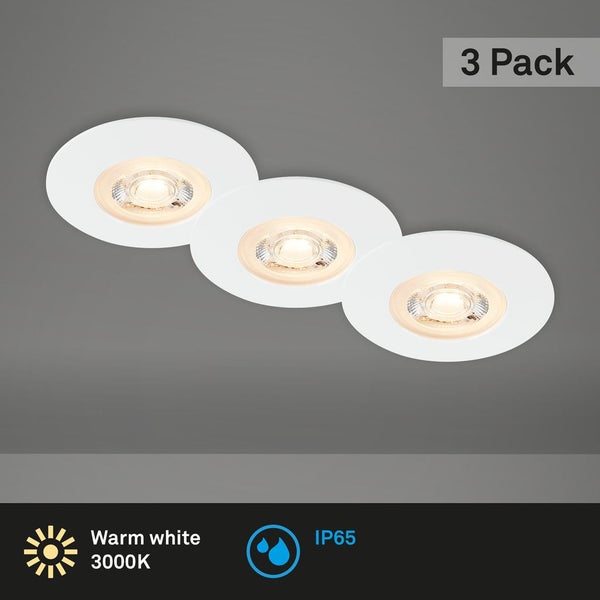 LED Einbauleuchten, weiß-matt, IP65, 3xLED/5W