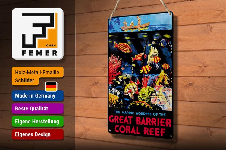 Blechschild Spruch 20x30cm creat barrier coral reef