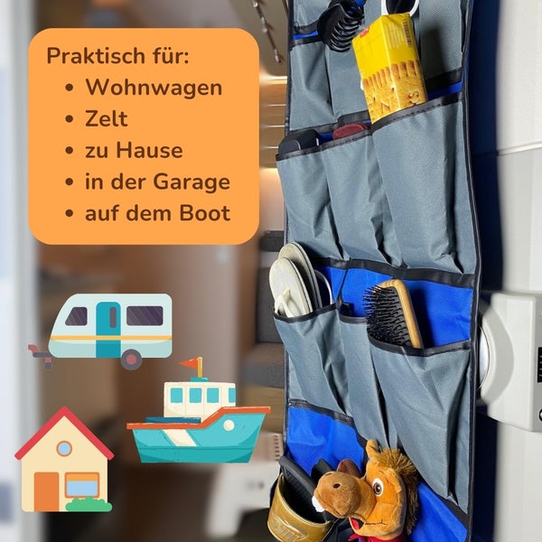 Wohnmobil Wohnwagen Camping Vorzelt Hängetasche Fächer Hängeorganizer Caravan LKW Organizer hängend Hängeregal Hängeaufbewahrung Tasche