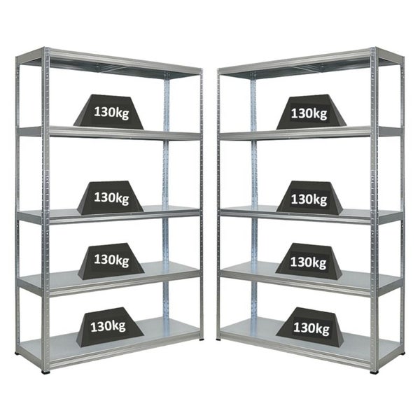 PROREGAL Mega Deal 2x Schwerlastregal Steel Eagle , HxBxT 180x120x40 cm,  Fachlast 130kg, Verzinkt