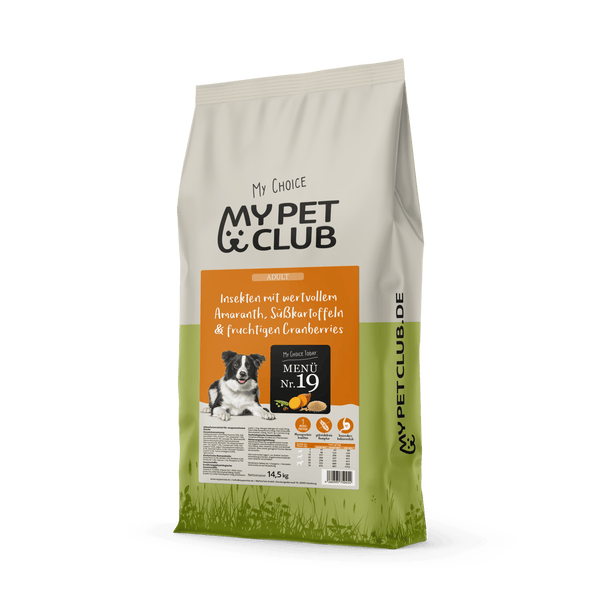 Insekten (1 x 8 kg) getreidefreies Hundefutter sensitiv I 33% Insekten Anteil I hypoallergenes Hundefutter mit Süßkartoffel