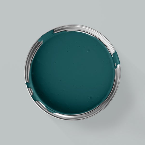 MissPompadour extramatte Wandfarbe 1L Grün mit Petrol - sehr hohe Deckkraft - geruchsneutrale, spritzfreie Farbe - atmungsaktive, wasserbasierte Innenfarbe/Deckenfarbe - Die Wertvolle