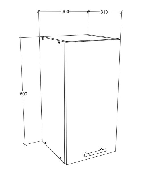 Küchenschrank B. 30 cm Hängeschrank Küche Esilo