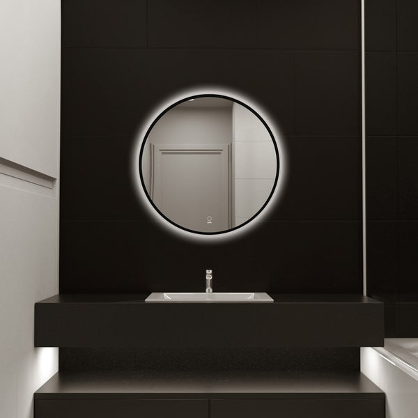 Home Deluxe Badspiegel LED-Spiegel Rund DUBI - Beschlagfrei & Dimmbar|Badezimmerspiegel, Badspiegel mit Beleuchtung, Wandspiegel