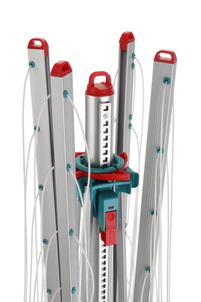 BERLINLODGE Wäschespinne Vento 4 Tragarmen 12 windsichere Halter Aluminium Hx⌀ 170x300cm Extrem stabile Tragarme Automatiköffnungs