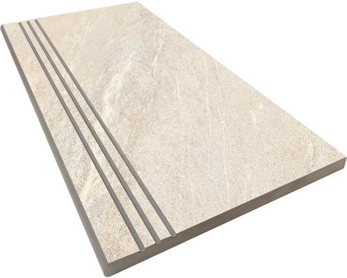 Stufenplatte abgerundet Aspen bianco 30x60 cm