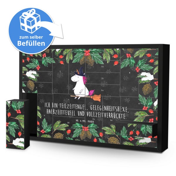 Mr. & Mrs. Panda Befüllbarer Adventskalender Einhorn Hexe - Schwarz