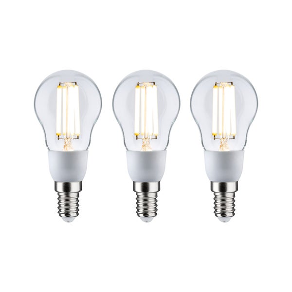 Eco-Line Filament 230V LED Tropfen E14 3er-Set 100mm 3x525lm 3x2,5W 3000K Klar