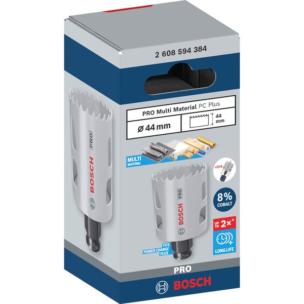 Bosch Pro Multi Material Lochsäge PC Plus mit 44 Millimeter Durchmesser in Verpackung