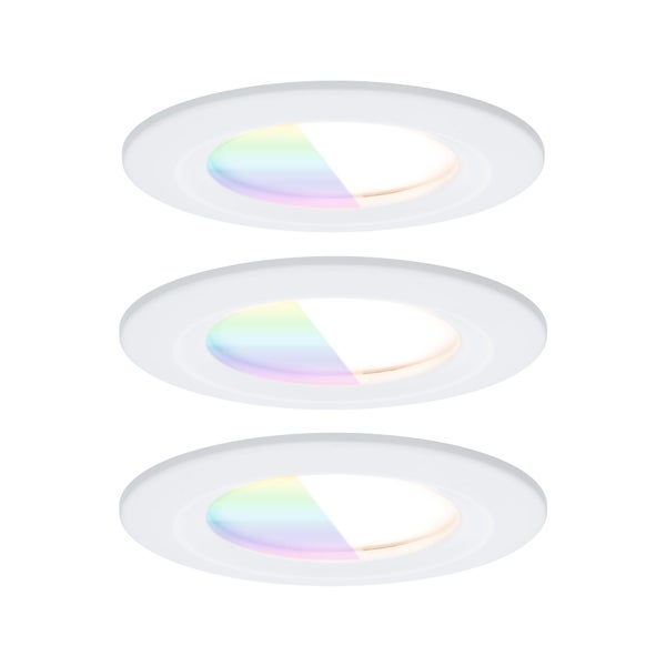 LED Einbauleuchte Nova Coin IP44 rund 78mm RGBW+ 3x6W 3x500lm 230V Weiß matt Aluminium