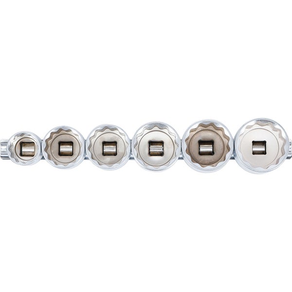 BGS Steckschlüssel-Einsatz-Satz Zwölfkant Antrieb Innenvierkant 12,5 mm (1/2) SW 24 - 38 mm 6tlg. - 70102