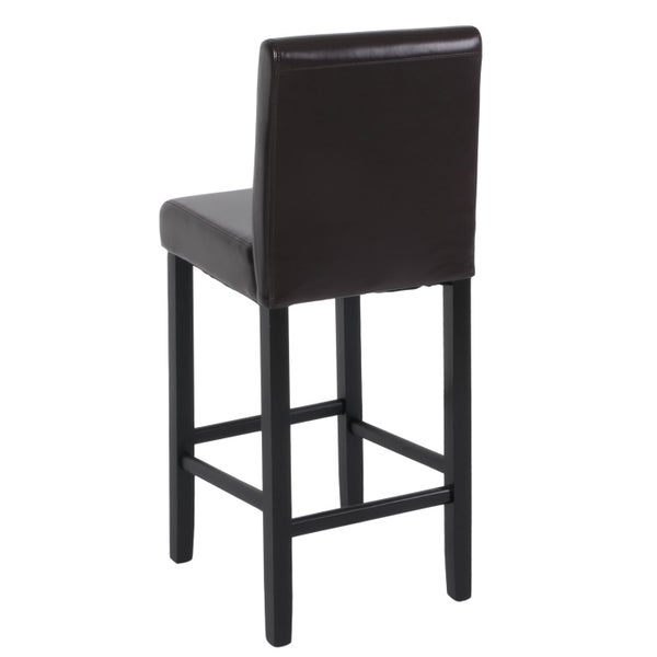 Barhocker mit Kunstlederbezug und Holzbeinen