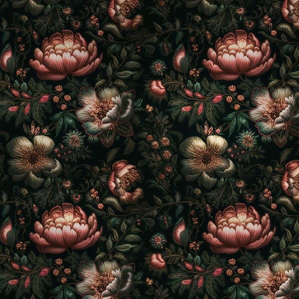 Fototapete Blumen Stick­muster 450 x 300 cm
