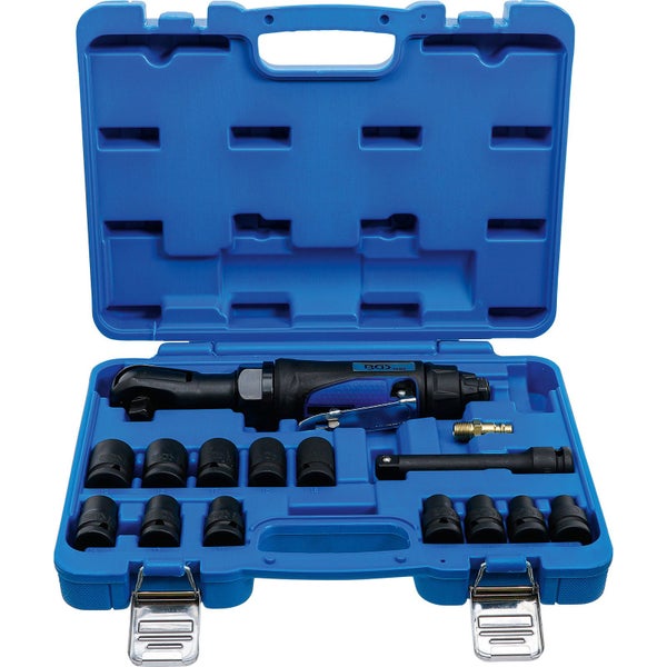 Druckluft-Ratschenschrauber-Set in blauem Werkzeugkoffer