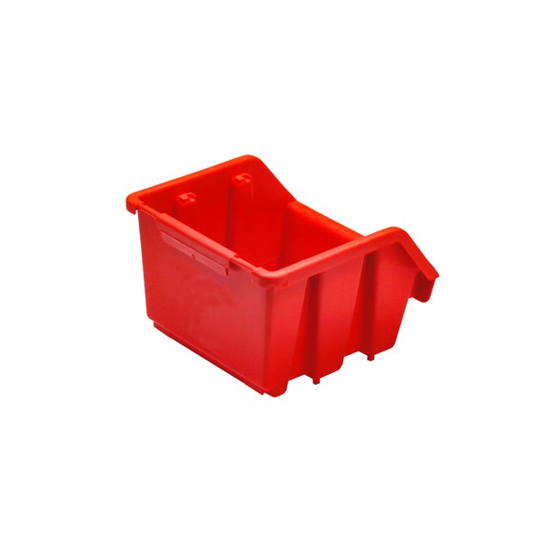 PROREGAL Sichtlagerbox 1 | HxBxT 7,5x11,6x11,2cm | Polypropylen | Rot