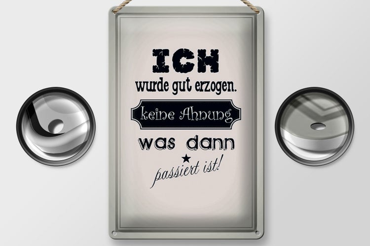 Blechschild Spruch 20x30cm ich gut erzogen dann passiert