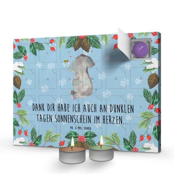 Mr. & Mrs. Panda Duftkerzen Adventskalender Elefant Biene - Blau Pastell