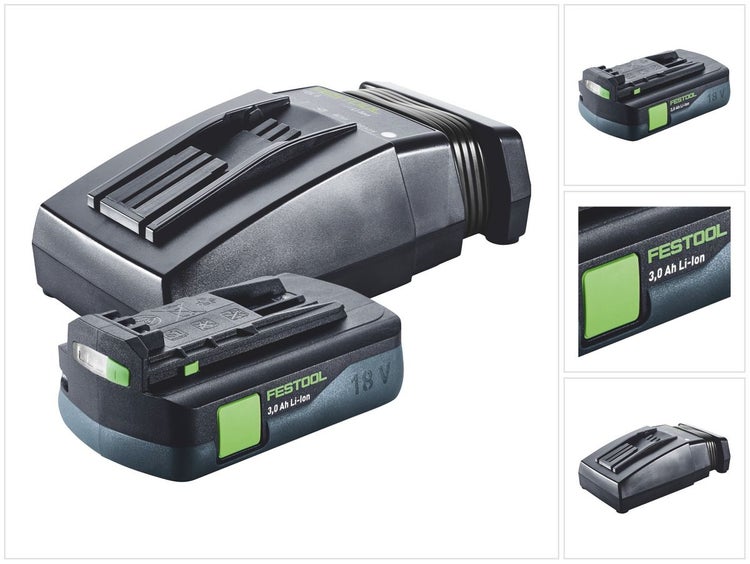 Festool Energie Set 1x BP 18 Li 3,0 C Akku 18 V 3,0 Ah / 3000 mAh Li-Ion ( 577658 ) + TCL 6 Ladegerät ( 201135 )