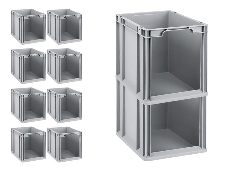 PROREGAL SparSet 10x Eurobox NextGen Store HxBxT 32 x 30 x 40 cm 30 Liter Front Offen Eurobehälter Transportbox