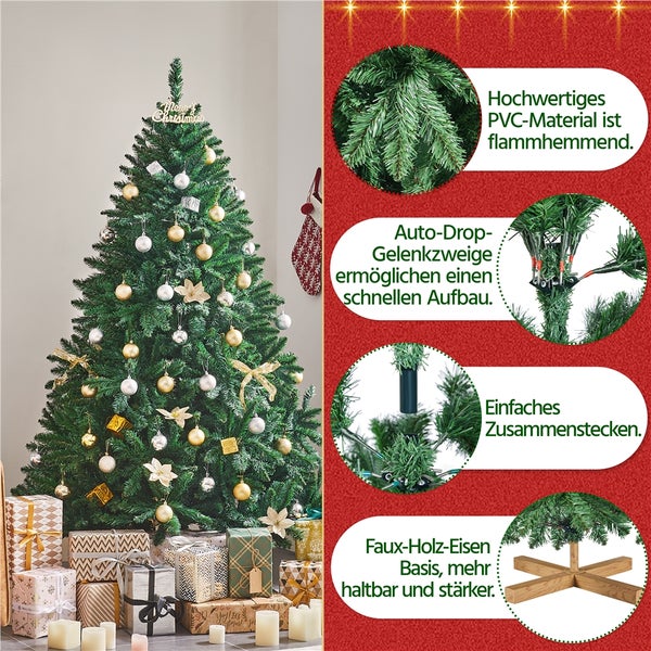 Künstlicher Weihnachtsbaum mit Holzständer