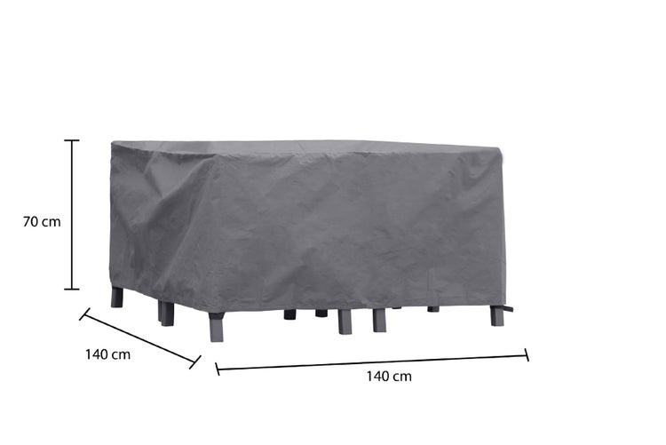 Schutzhülle für Gartentisch, 140 mal 140 mal 70 Zentimeter