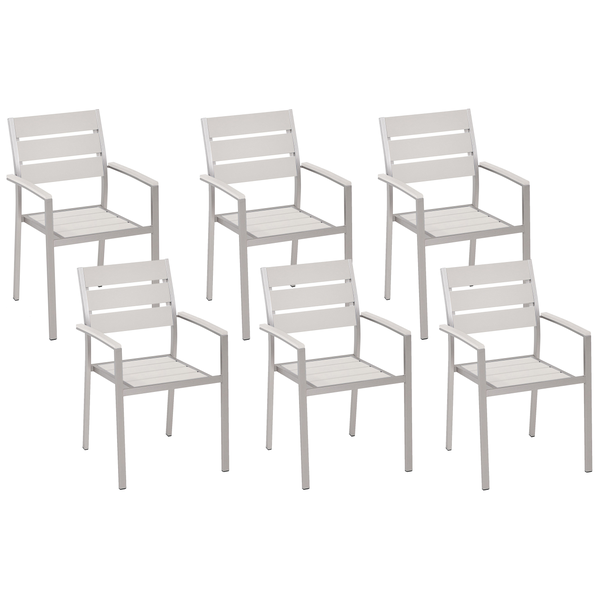 Gartenstuhl 6er Set VERNIO Weiß