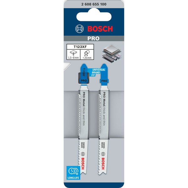Bosch PRO Metal thick and thin T123XF Stichsägeblatt 100 mm 2-tlg. - 2608655100