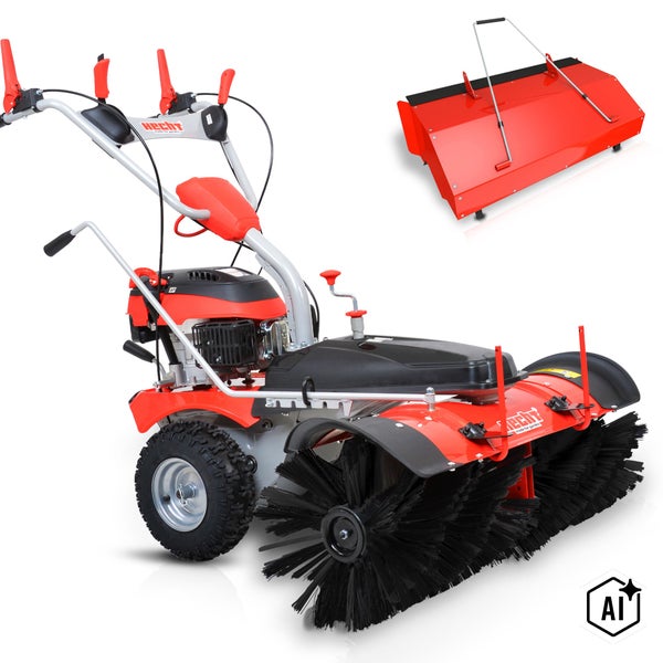 Hecht Kehrmaschine mit Benzinmotor und Schneeschild Zubehör