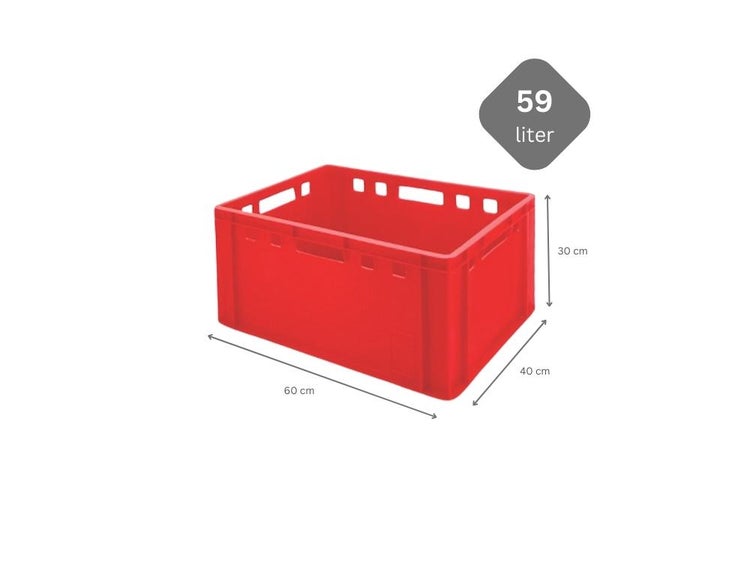 PROREGAL SparSet 10x Eurobehälter Fleischerkasten E3 HxBxT 30 x 40 x 60 cm 59 Liter Rot Fleischerkiste Fleischkiste Metzgerkiste Fleischbehälter