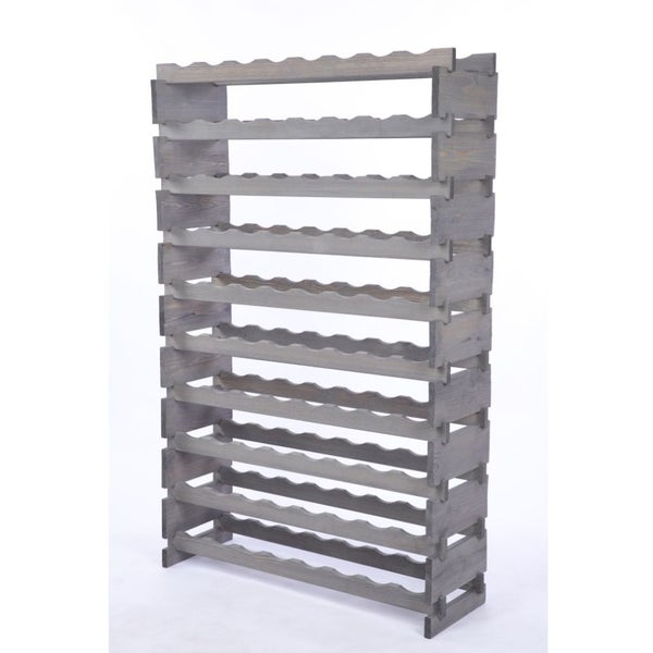 Weinregal VINOTECA FLEX PRO HxBxT 135x84x28cm 80 Flaschen auf 10 Ebenen Massives Kiefernholz Grau