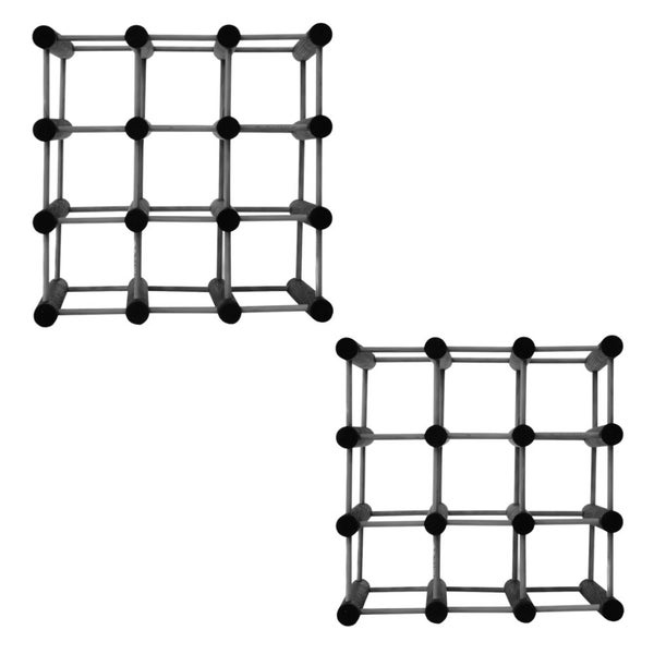 PROREGAL Modulares Weinregal Vinotega Mod HxBxT 36 x 36 x 24 cm 2 x  9 Flaschen Massives Kiefernholz Grau Geölt