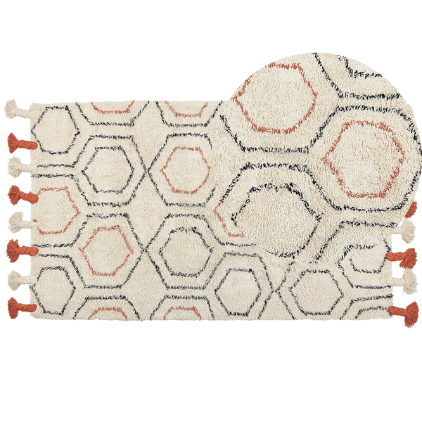 Teppich HAJIPUR Beige 80 x 150 cm Baumwolle