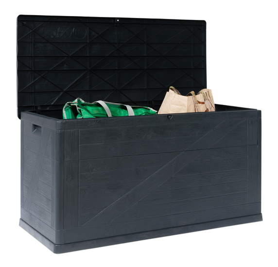 Toomax Lagerbox Holz 420L Anthrazit - Wetterfest und Robust für Garten und Terrasse
