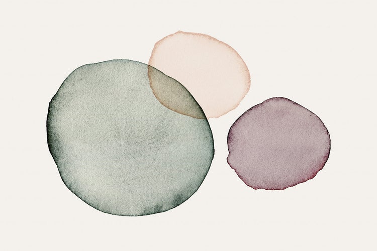 Illustration mit drei abstrakten, runden Formen