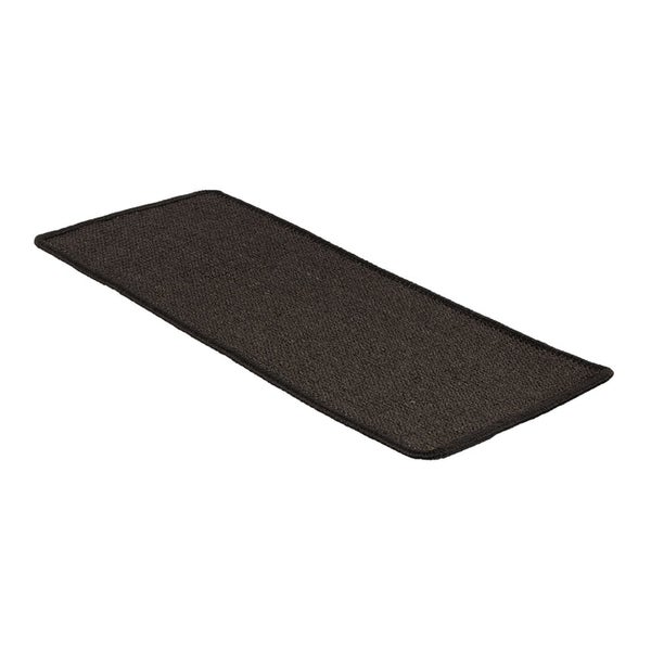 FLOORDIREKT Stufenmatte aus Sisal - Pure Nature - Umkettelt & Selbstklebend - Schwarz - 23,5 x 65 cm - Rechteckig ohne Lippe