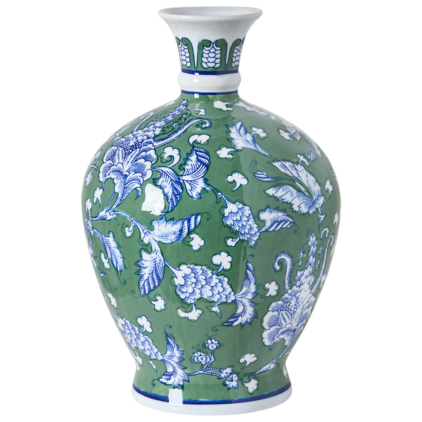 Blumenvase aus Keramik mit floralem Muster