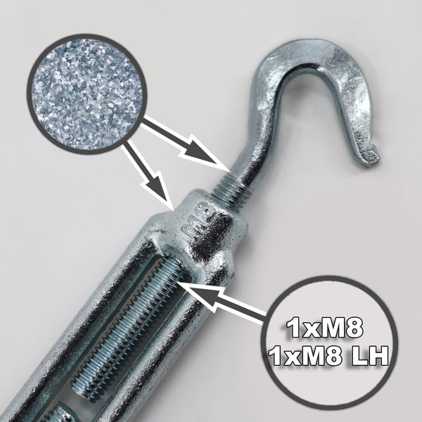30 Seilspanner für Wildzaun Fostzaun Spannschloss Drahtspanner 2 Haken