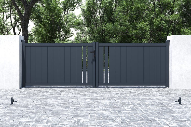 Flügeltor 4m GIONA H.120 graues Aluminium