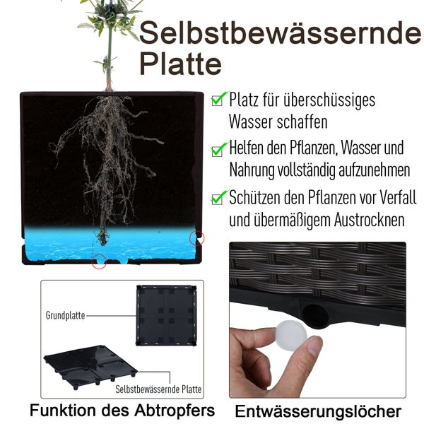 Outsunny 2-tlg. Hochbeet, Kunststoff, braun
