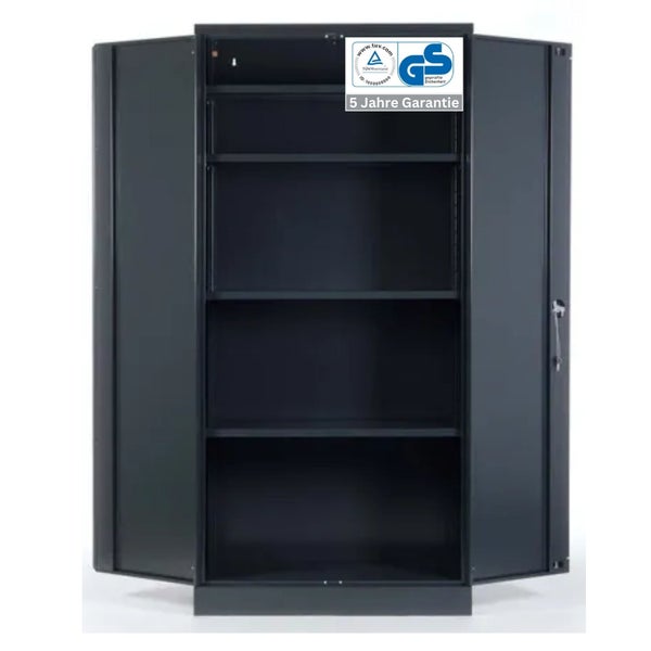 PROREGAL Stahlschrank Bee 7 Fachböden HxBxT 195 x 92 x 50 cm Verzinktes & Verstärktes Fachbodenmaterial Anthrazit & Anthrazit