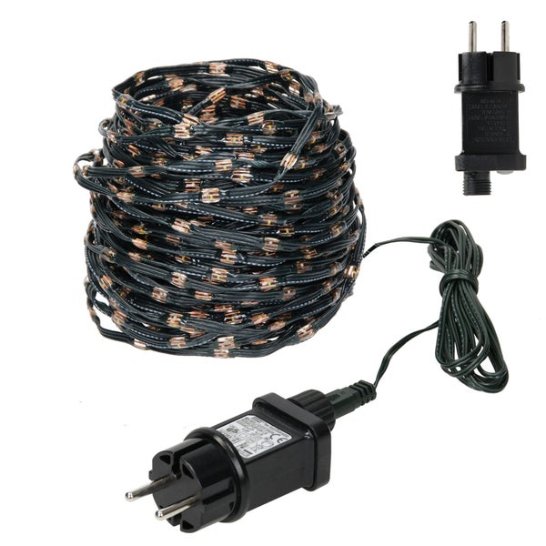 ECD Germany LED Micro Cluster Lichterkette 24m 800 LEDs Extra Warmweiß, 8 Funktionen, Strombetrieb, IP44 Wasserdicht Innen/Außen, Weihnachtsbeleuchtung Weihnachten Weihnachtsbaum Clusterlichterkette