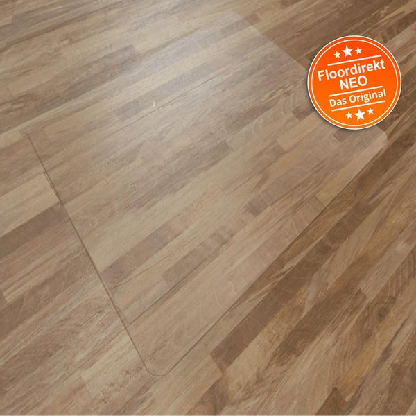 FLOORDIREKT Bodenschutzmatte Neo - für Hartböden - Vinyl - Transparent - Rechteckig - Rollenware - 114 x 250 cm