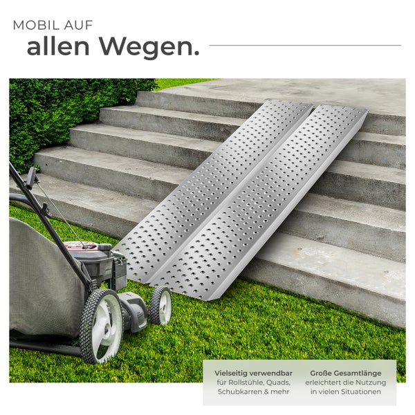 Auffahrrampen tectake Sven 160 x 23 x 4,5 cm 2er Set silber