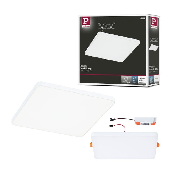 VariFit LED Einbaupanel Veluna Edge IP44 eckig 160x160mm 12W 1100lm 4000K Weiß dimmbar