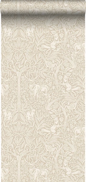 Tapetenrolle mit Tier- und Pflanzenmuster