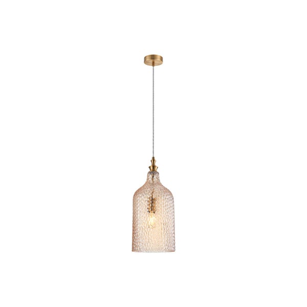 Lindby Pendelleuchte Drakar (Retro, Vintage Antik) in Creme aus Glas (1 flammig E27) - Hängelampe Esstischlampe Hängeleuchte Wohnzimmerleuchte